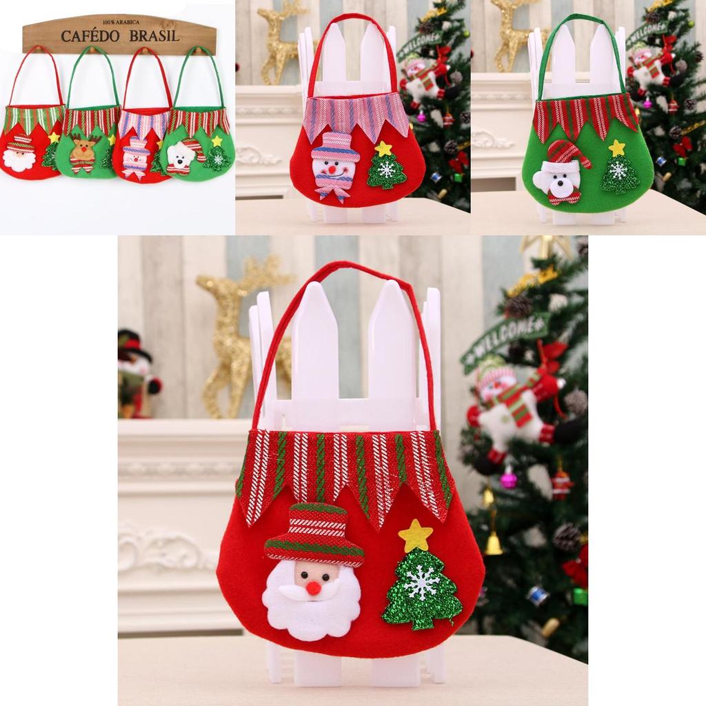 Christmas Gift Bag Set With Candy And Apple Designs For Holiday Parties