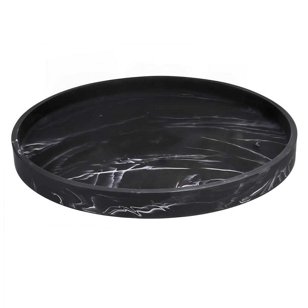 27x27x2cm Silicone Bathroom Tray Round Bathroom Vanity Tray Soap Dispenser Tray Countertop Storage Waterproof Anti-slip Trays