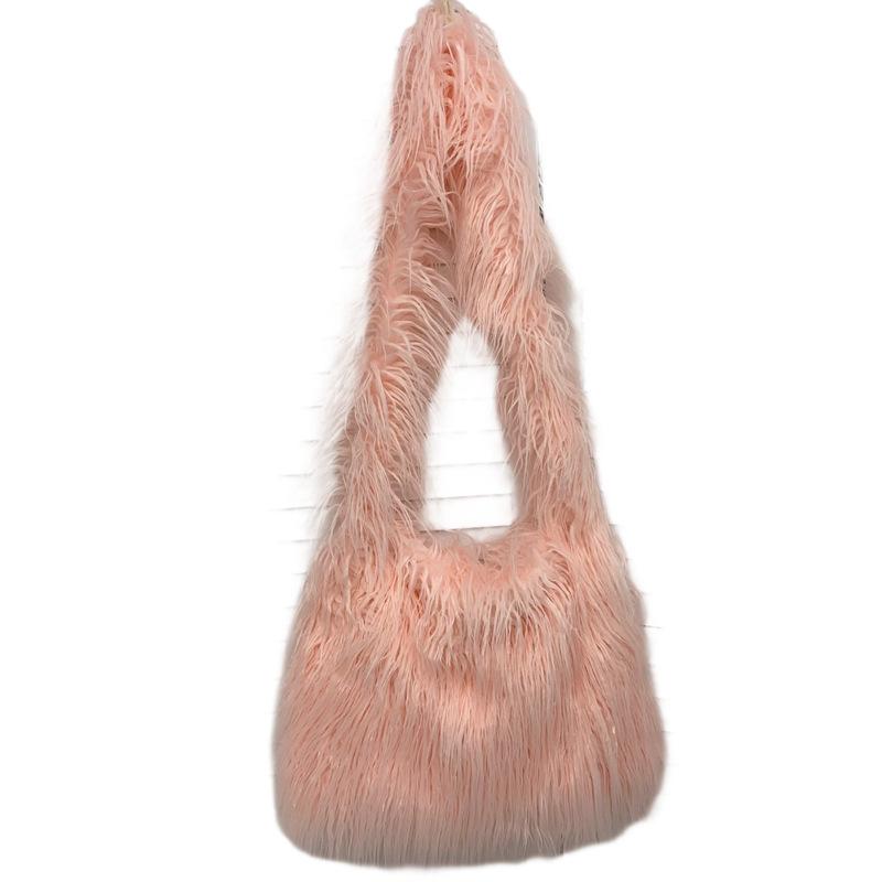 

Милые крутые женские сумки на одно плечо, мягкие, длинные, плюшевые, женские сумки-слинги, модные, карамельного цвета, вместительные, женские сумки через плечо розовый