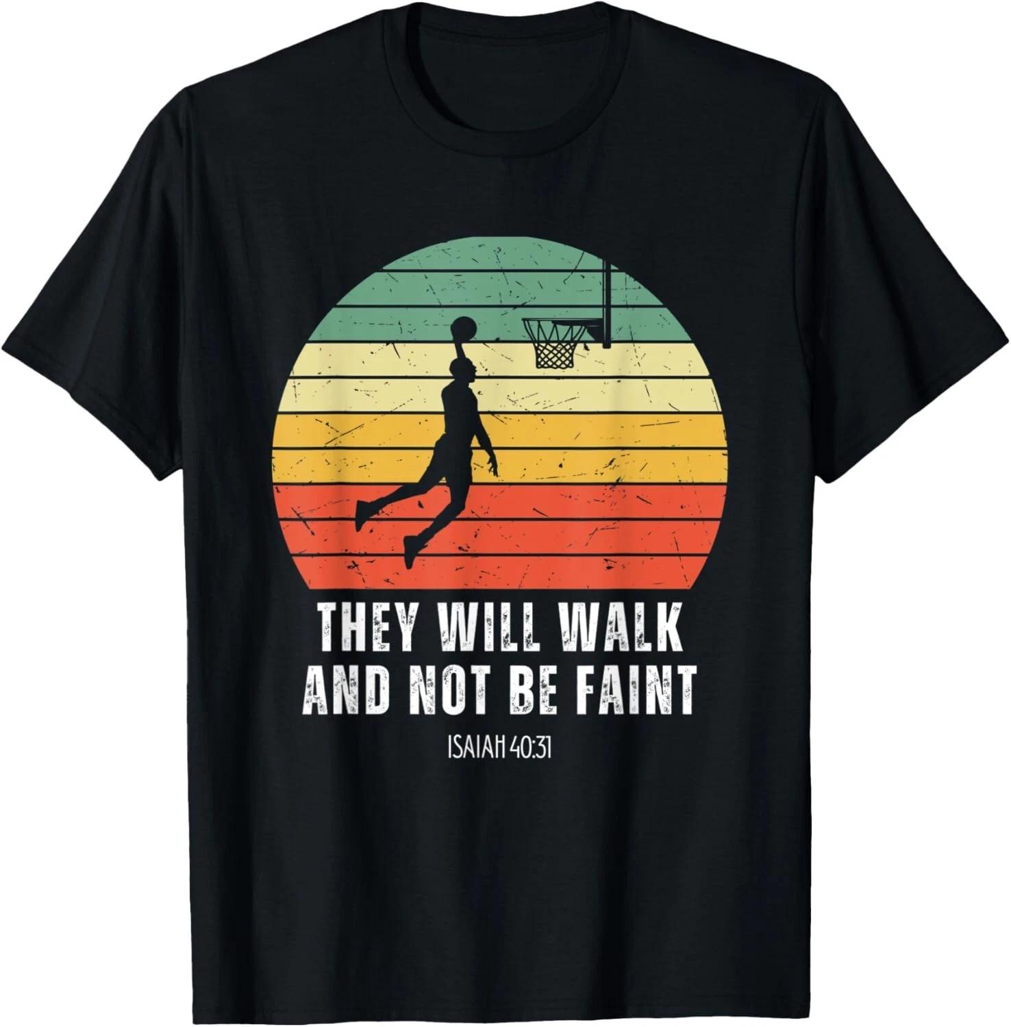 Christian Retro Basketball Verse Men Boys Kids Religious T- Shirt L