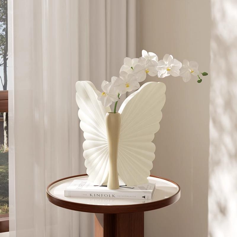 Butterfly Chaji Style Vintage Art Vase for Home Decor