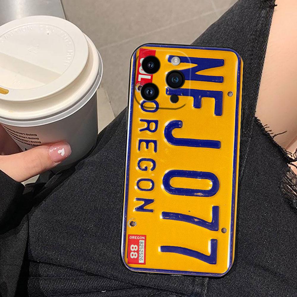 Lucky License Plate Number Cover Phone Case For Iphone Apple 17 AIR 16E 16 15 14 13 12 11 Pro XR Max 8 7 Plus TPU Case Shell