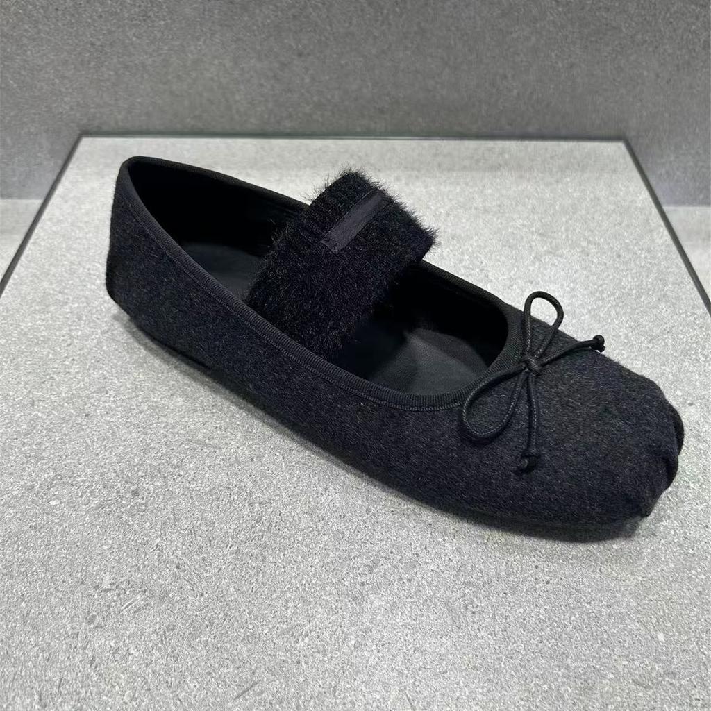 Flat-bottomed bow Mary Jane ballet shoes, new elastic casual versatile niche women's shoes in autumn 2025