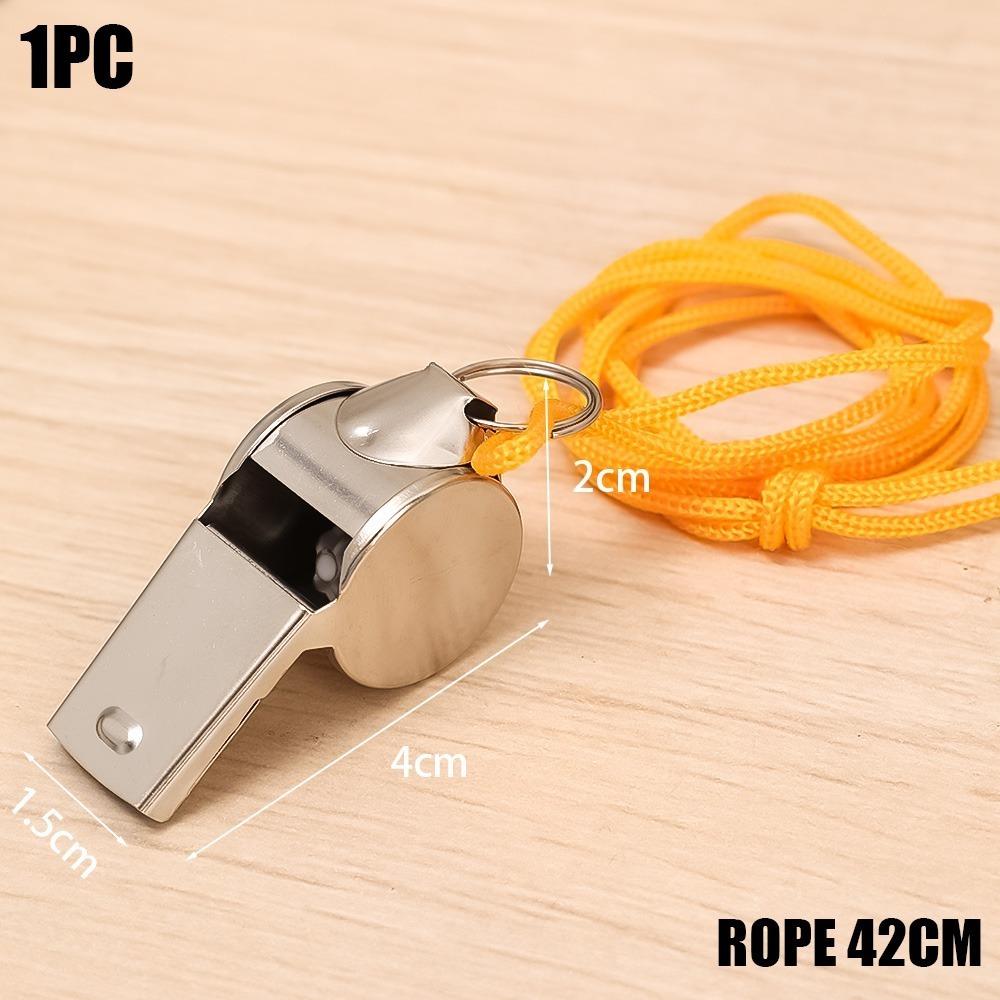 1Pc Stainless Steel Sports Whistles with Lanyard - Loud Crisp Sound for Coaches Referees And Officials