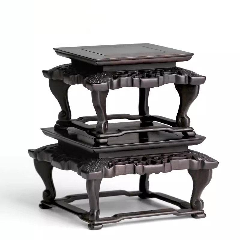 Red Wood Carving Handicraft Ornaments, Square Bracket, Flower Pots, Vase, Strange Stone, Stone Buddha Statue Base