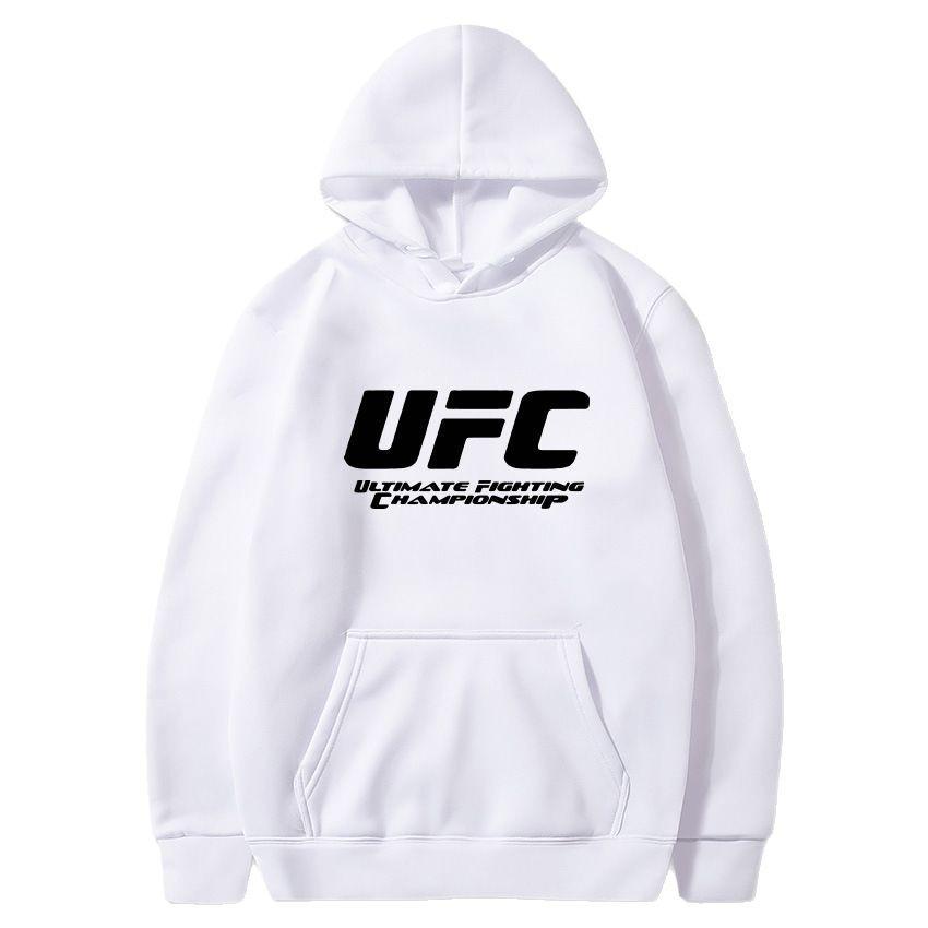 UFC Kapuzenpullover in europäischer Größe für Damen & Herren - Herbst/Winter Freizeit-Hoodie mit Plus-Samt und Aufdruck