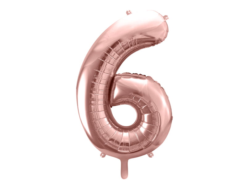 Palloncino Foil Numero "6" Oro Rosa 86 Cm