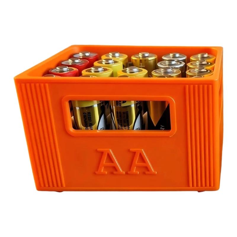 3D Printed Battery Organiser Holder Stackable Battery Storage Box Holds 30 3A Or 20 2A Batteries For Home Office Use