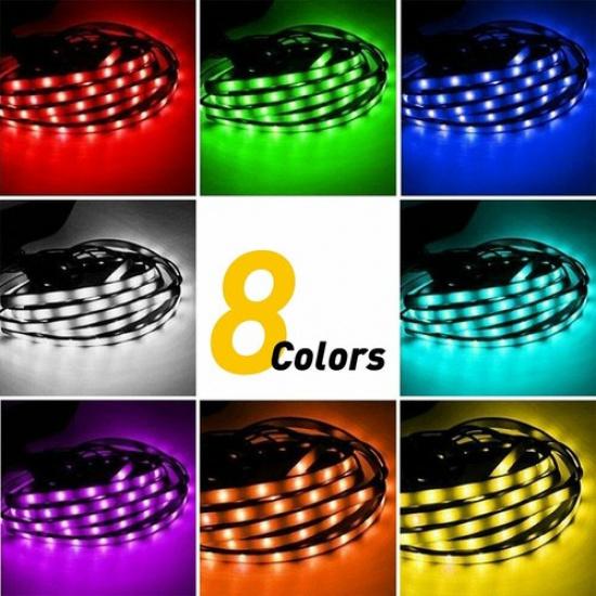 4 Pcs RGB Under Car Strip Light Kit 48 LED Neon Tube Underglow Underbody System