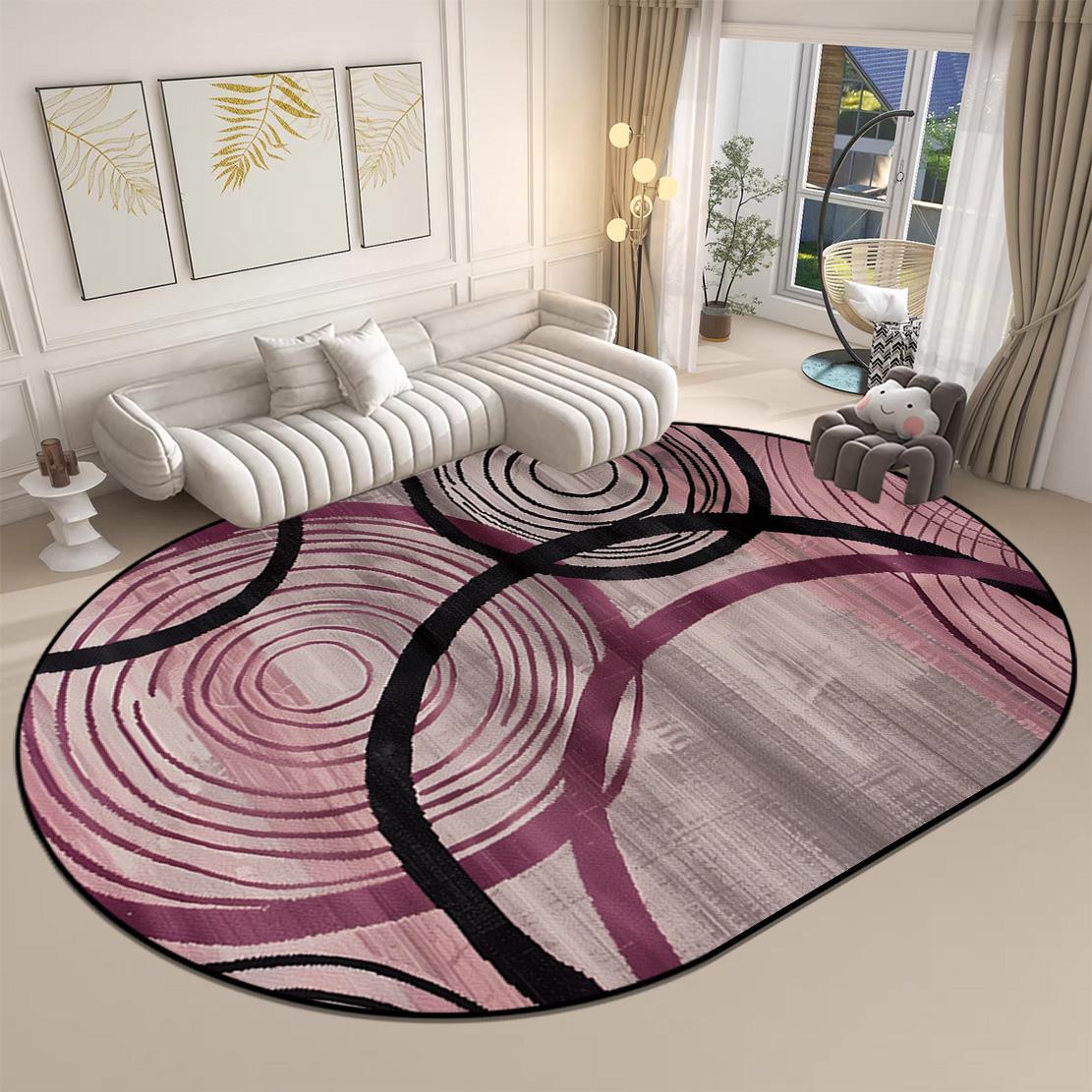 

Овальний килим у сучасному стилі для вітальні великого розміру, миється, килимок для кавових столиків, IG Домашній декор, нековзні м які килими, що налаштовуються 80*160cm