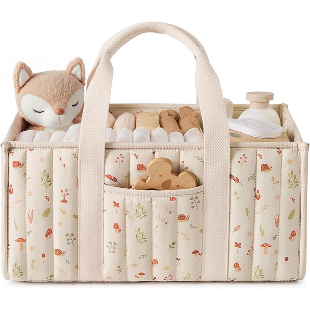 

Large Capacity Diaper Organizer Floral Newborn Essentials Nursery Storage Basket Portable Diaper Storage Bag Outdoor Travel