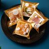 100Pcs Square Moon Cake Trays Mooncake Packaging Bag With Cover Food Container Holder Gold Plastic Cake For Cookie Egg Tart