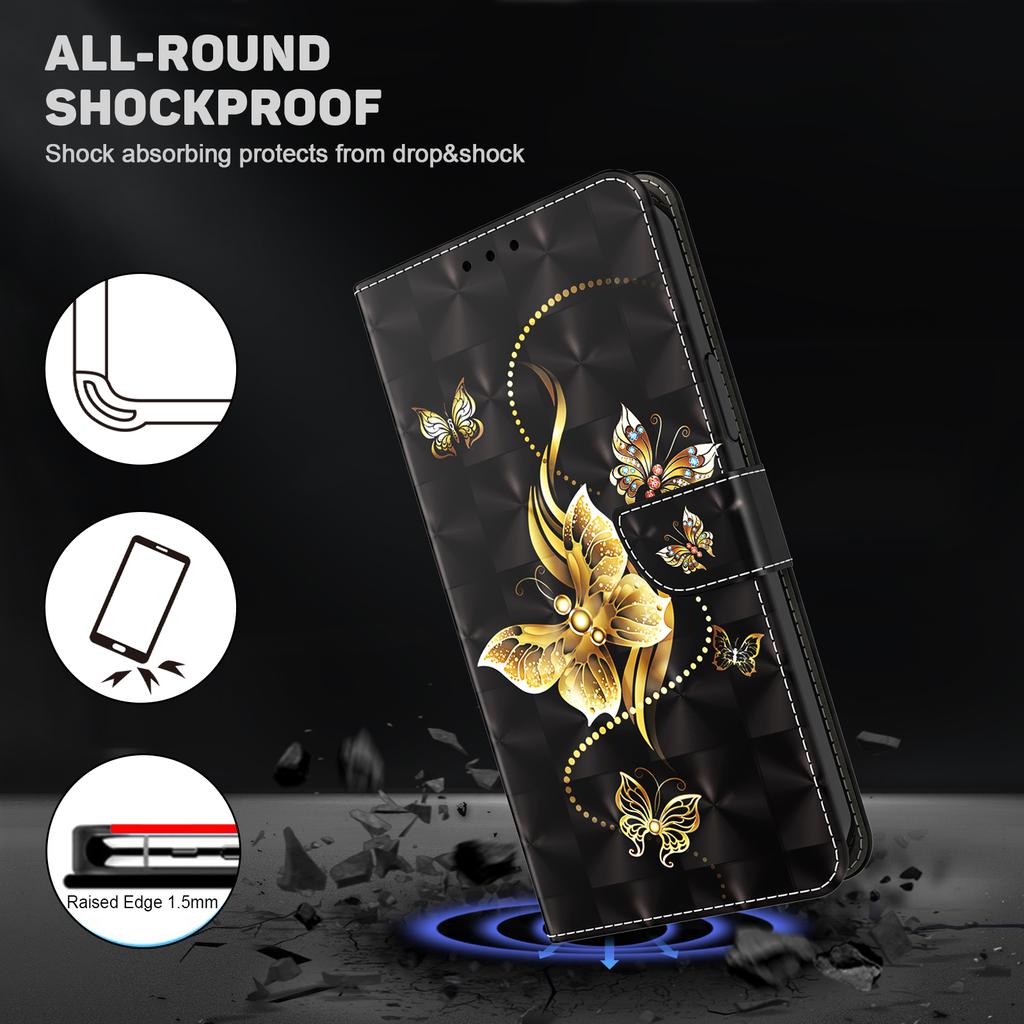 For Samsung Galaxy A25 5G (Global) (161.0 x 76.5 x 8.3mm) Pattern Printing Phone Case with Wrist Strap