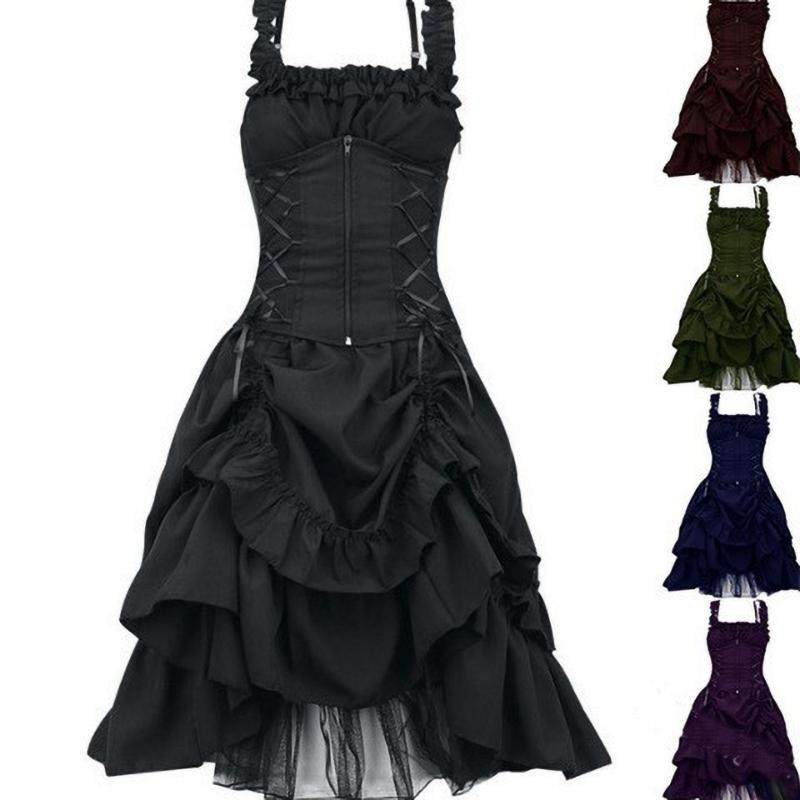 Lolita Gothic Slim Slimming Irregular Strap Waist Dress Tube Skirt