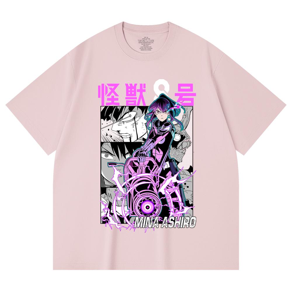 230 Gsm 100% Cotton Kaiju No 8 V15 Mina Print Unisex Heavy Cotton T Shirt