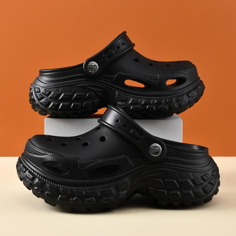 Hole shoes women wear one-word women's sandals women's cool slippers women's beach shoes women's bag head dragging women's EVA slippers