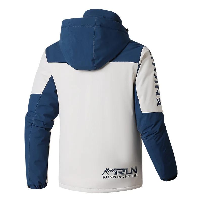 Outdoor Black Fashion Parkas Zip Up Jacket Winter Thick Velvet Oversize Coat For Men's Windproof Waterproof Clothes