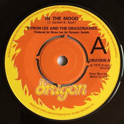 Disque 7 pouces BYRON LEE  THE DRAGONAIRES  In The Mood DRA1008PROMO Dragon 1973 UK Reggae Ska  Dub Occasion