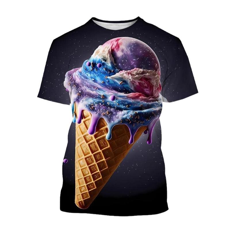 3D Print Ice Cream Mens Funny T Shirt  Women Kids Fashion Ice T-shirt Men's Short Sleeve Tee Tops Casual Harajuku Cheap Stuff