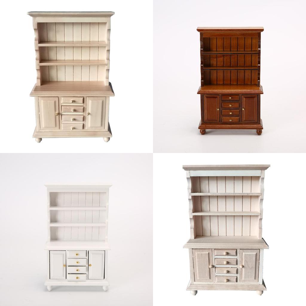 Wooden Dollhouse Miniature Display Cabinet With Four Drawers For Collectors And Craft Enthusiasts