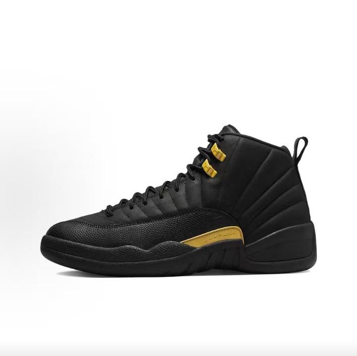 Jordan 12 Retro Herren Basketballschuhe - Weiß/Gold, Langlebig, Große Größe 45