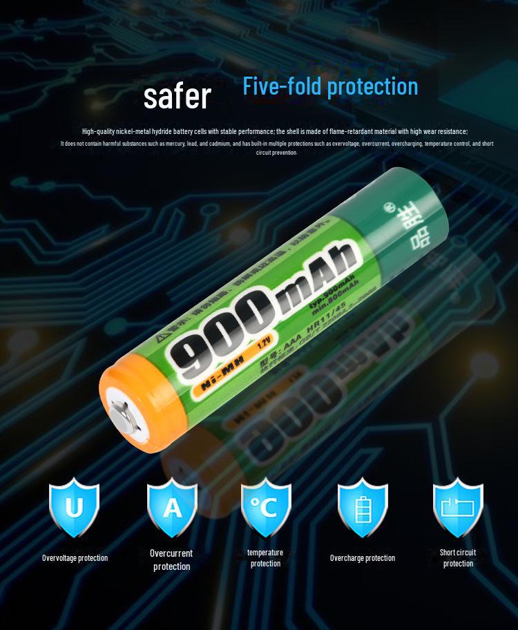 PISEN NiMH AAA Rechargeable Batteries 7, 800mAh for Remote Control Toys, 2-Pack