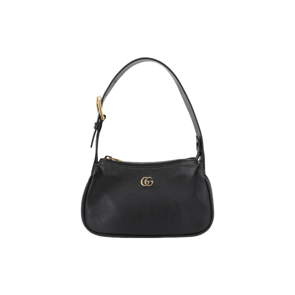 Gucci Aphrodite Gold-Plated Double G Logo Zipper Closure Leather Underarm Bag Mahjong Bag Handbag Shoulder Bag Women Bags Black 739076-AAA9F-1000