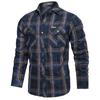 Middle-aged and Young Men's Business Casual Large Size Cotton Work Shirt Autumn New Plaid Long-sleeved Thin Style