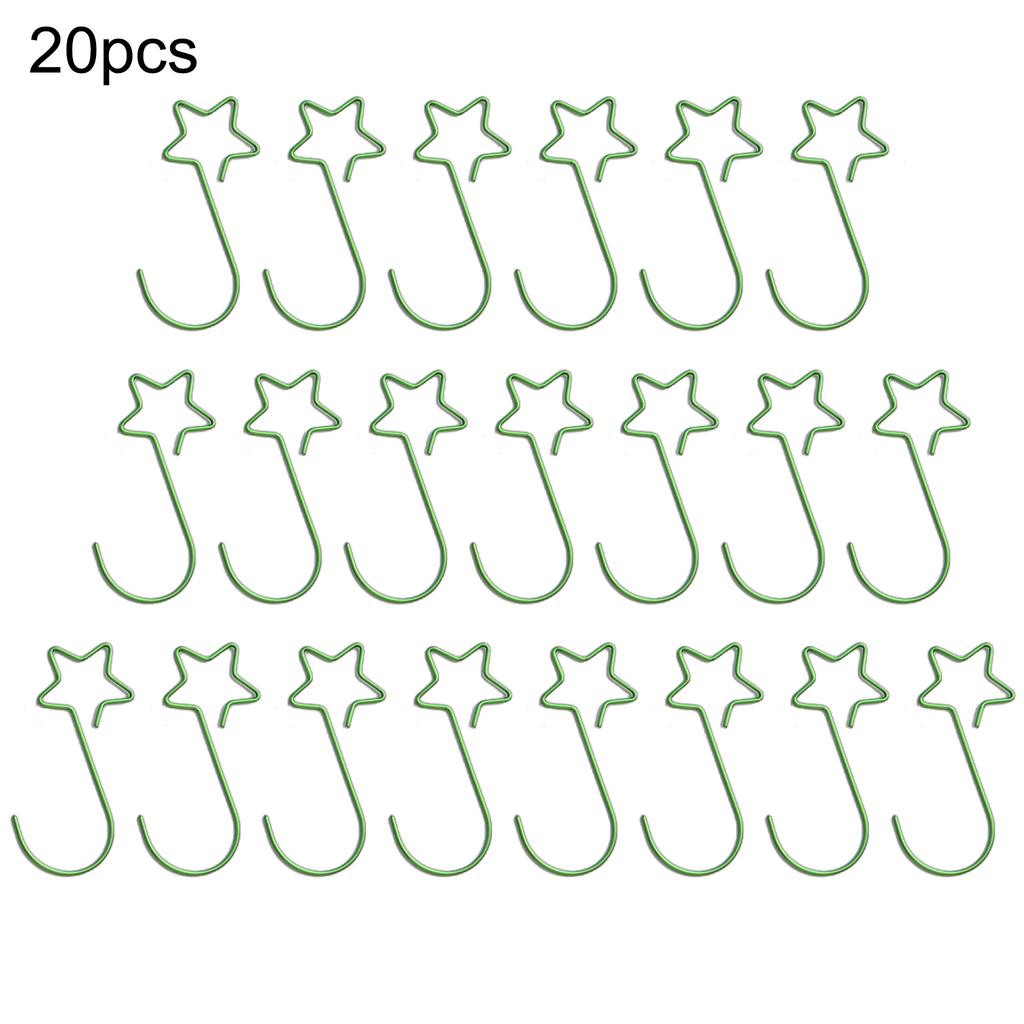 Sturdy Metal Xmas Hangers Star Shape Hooks for Hanging Ornaments Pack of 20