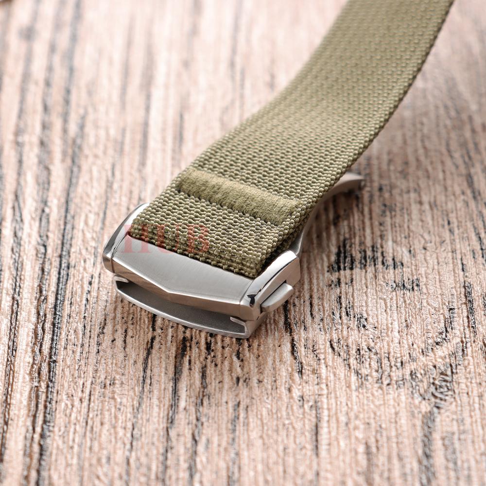 Premium Ribbed Watch Band Deployant Clasp Nylon 20mm 22mm Watch Strap for Omega Folding Buckle Watchband Sport Wristband For Men