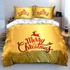 Merry Christmas Golden Design Bedding Duvet Cover Set Duvet Cover Pillowcases  (1*Duvet Cover 2*Pillowcases, without duvet insert)