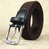 Premium Braided Belt Casual Men'S Belt Pin Buckle Elastic Canvas Elastic Belt Women'S Belt
