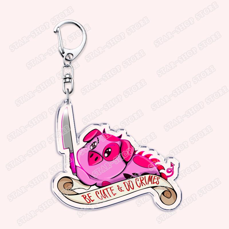 Heiß Populär Anime Cartoon Dämon Figur Schlüsselanhänger für Zubehör Tasche Angel Dust Schlüsselanhänger Ring Schlüsselring Schmuck Fans Freunde Geschenke