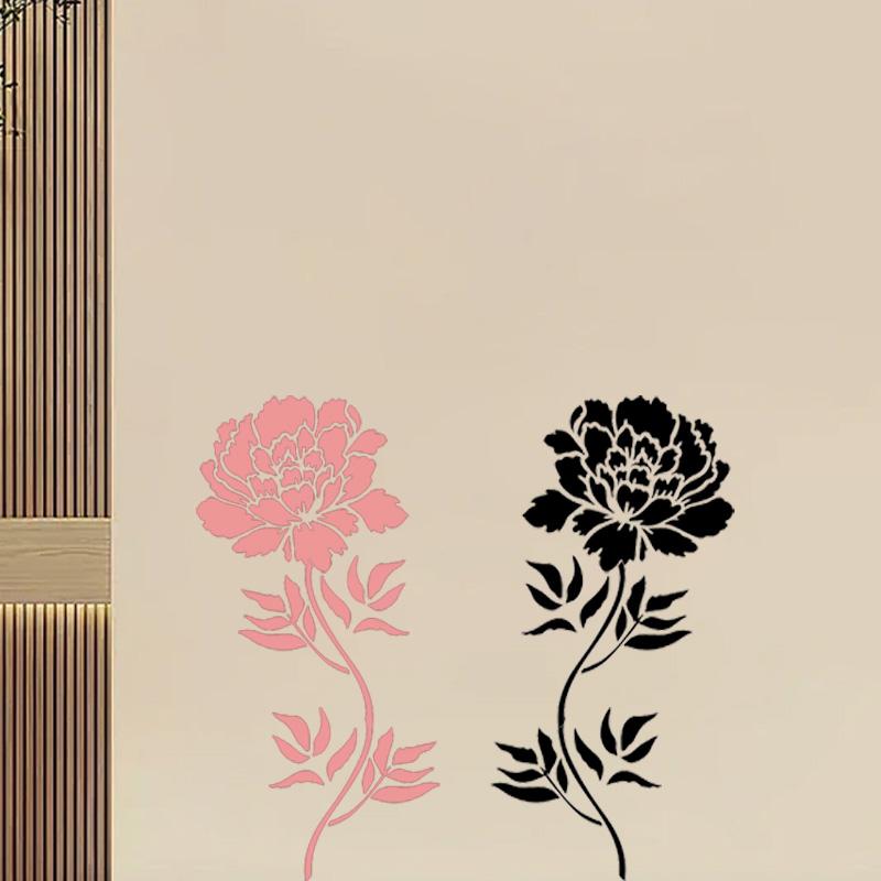 6Pcs/Set Garden Fence Crafts Plastic Wall Canvas Painting on Wood DIY Drawing Templates Large Flower Stencils