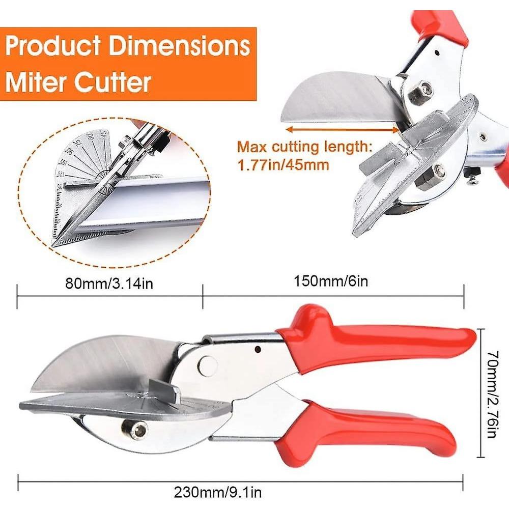 Miter Cutter 45 to 135 Degree Multi Angle Miter Shear Cutter Soft Wood Cutter Adjustable Trunking Miter Trim Cutter Cutting Hand Tool for Cutting Mold