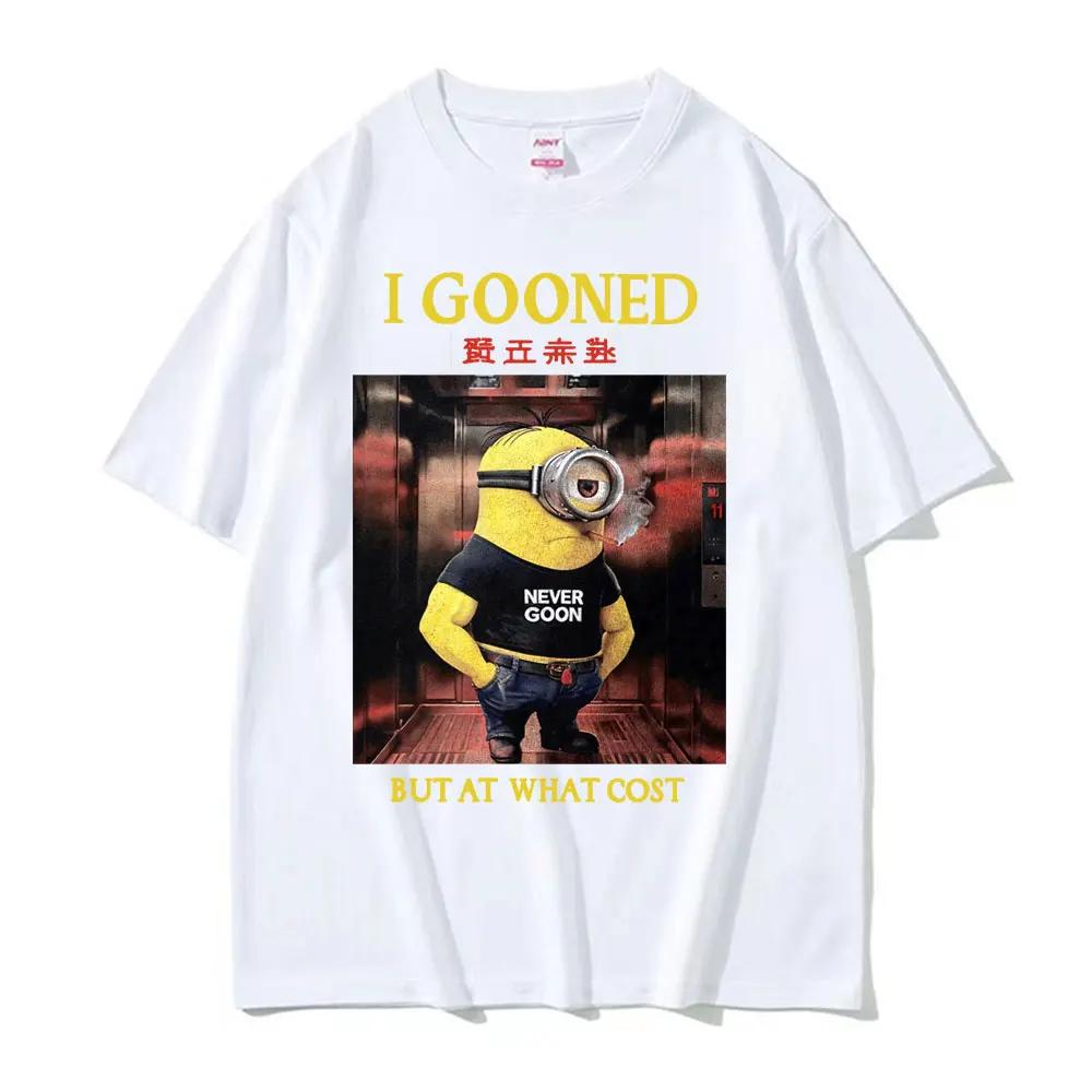 I Gooned But At What Cost Funny Meme Fashion T-shirts Casual Short Sleeve T-shirt Men Women Summer Japanese Streetwear T Shirt