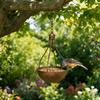 Rustic Metal Hanging Planter Light Bulb Shape Outdoor Wall Decoration Hanging Flower Pot Suitable for Bird Feeder Use