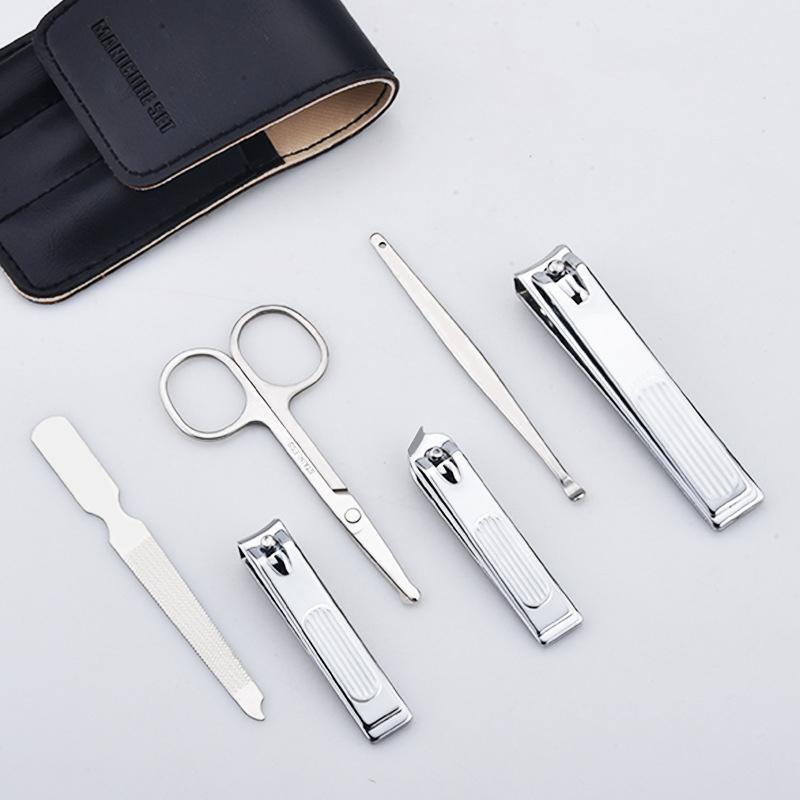 Manicure Set 6Pcs Professional Stainless Steel Pedicure Kit Grooming Kit Fingernail & Toenail Clippers Set Manicure Kit with Lux