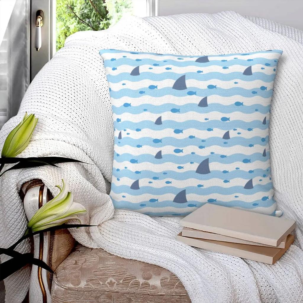Swimming Fish Pattern Pillowcase Soft Polyester Cushion Cover Decoration Pillow Case Cover Bedroom Square