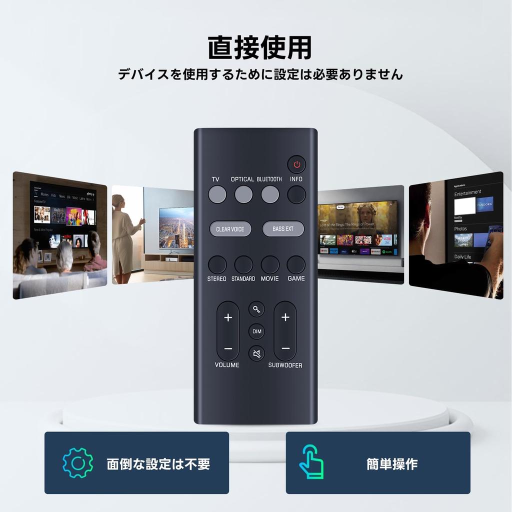 Soundbar Remote Control VGH6520 for Yamaha Soundbars SR-B30A and SR-B40A