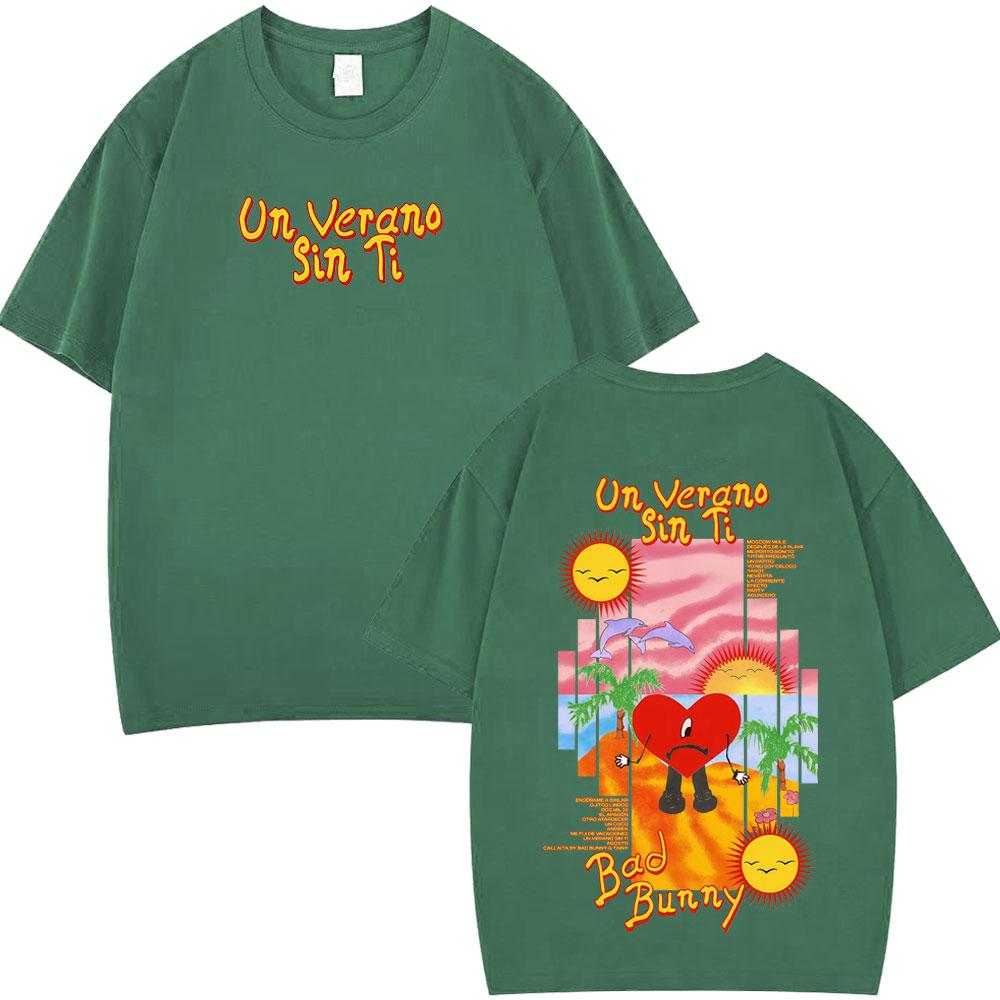 Bad Bunny Un Verano Sin Ti Fashion Printed Tees Men Women Oversized Tshirt Loose Casual Cotton Harajuku Shortsleeved Tshirts