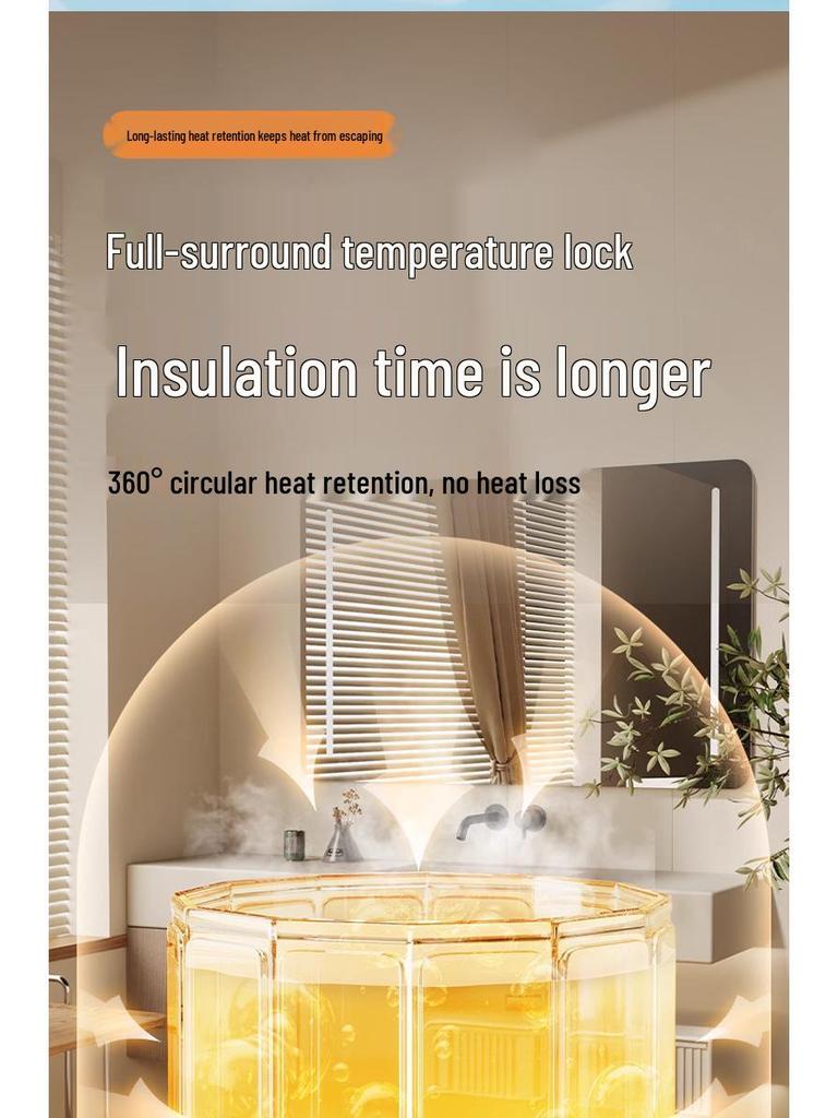 Foldable No-Installation Thickened Cotton-Padded Soaking Tub for Adults