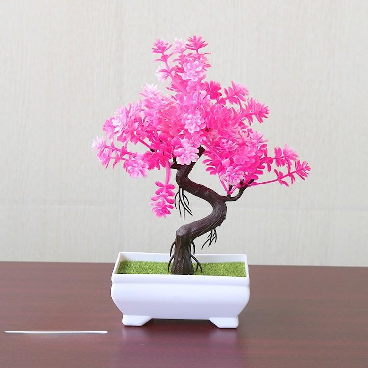 Pine Simulated Trees Artificial Green Plants With Pots Indoor Decoration