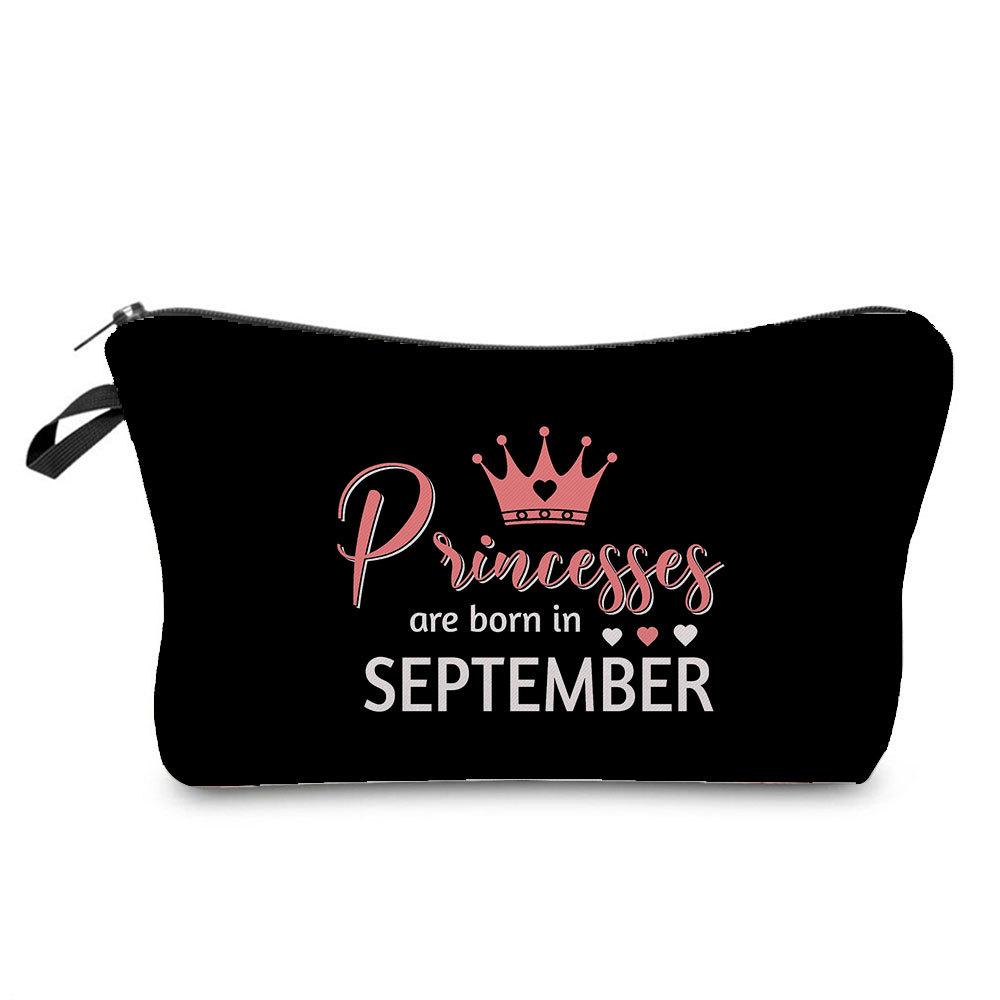 Women English Crown Print Cosmetic Bag Toiletries Organize Travel Storage Case 6767