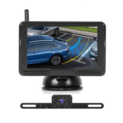 OBEST Moniteur Arrière 5 Pouces Nouvellement Développé Sans Fil AHD 1080P Réception du Signal à Très Longue Distance Contre-mesure du Bruit 5 Types d'Image de Lignes Directrices DIY