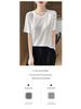 Tencel Women's Breathable Round Neck Short Sleeve Top - Spring & Summer Versatile Loose Fit
