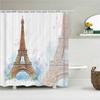 3D Print Paris Tower Bathroom Shower Curtains Waterproof Polyester Fabric With Hooks 240X180Cm Bath Screen Home Decor Curtain