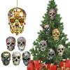 DIY Skull Pendant Horror Skeleton Car Ornaments Christmas Tree Drop Ornaments  Car Rearview Decor