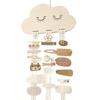 2 Pcs Wooden Cloud Hair Clip Organizer with Princess Headband Accessories, DIY Storage Hanging Pendant for Office Home Desktop Tabletop Organizer