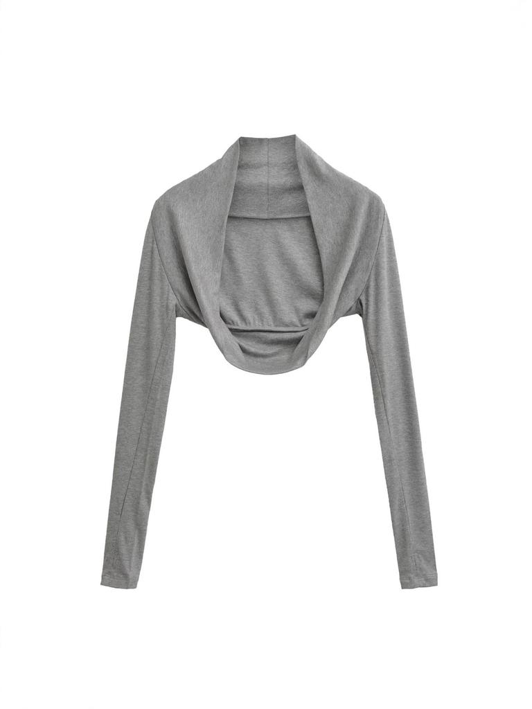 Damen Spicy American Langarm Cropped Sport-Strickjacke mit Daumenloch für Yoga und Tanz